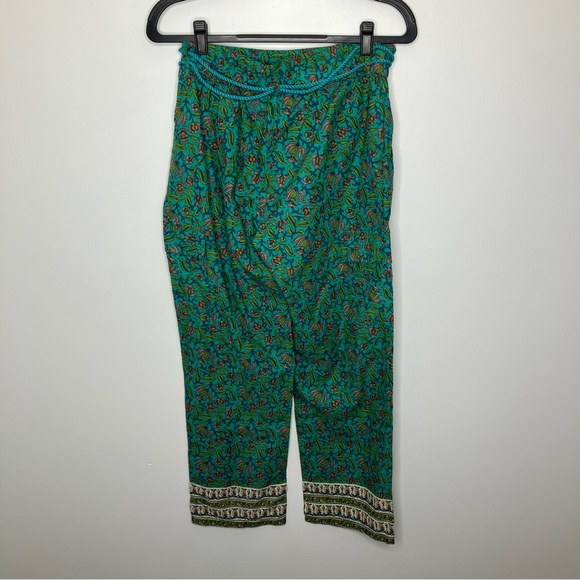 SUNDANCE Vibrant Reef Pants Teal Blue Pink Pattern Print Small - Picture 2 of 4